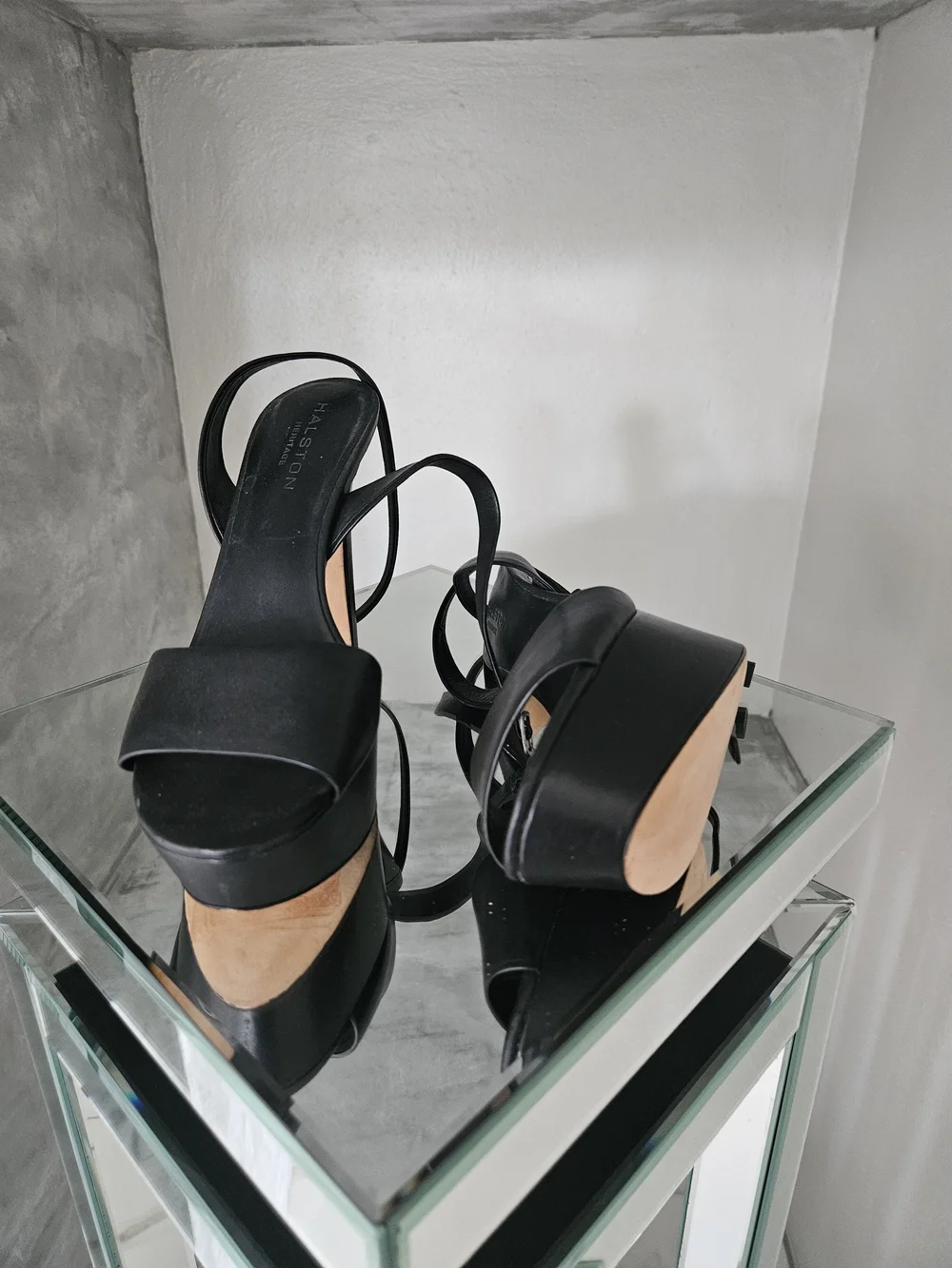 Halston Heritage Black Platform Strappy High Heels